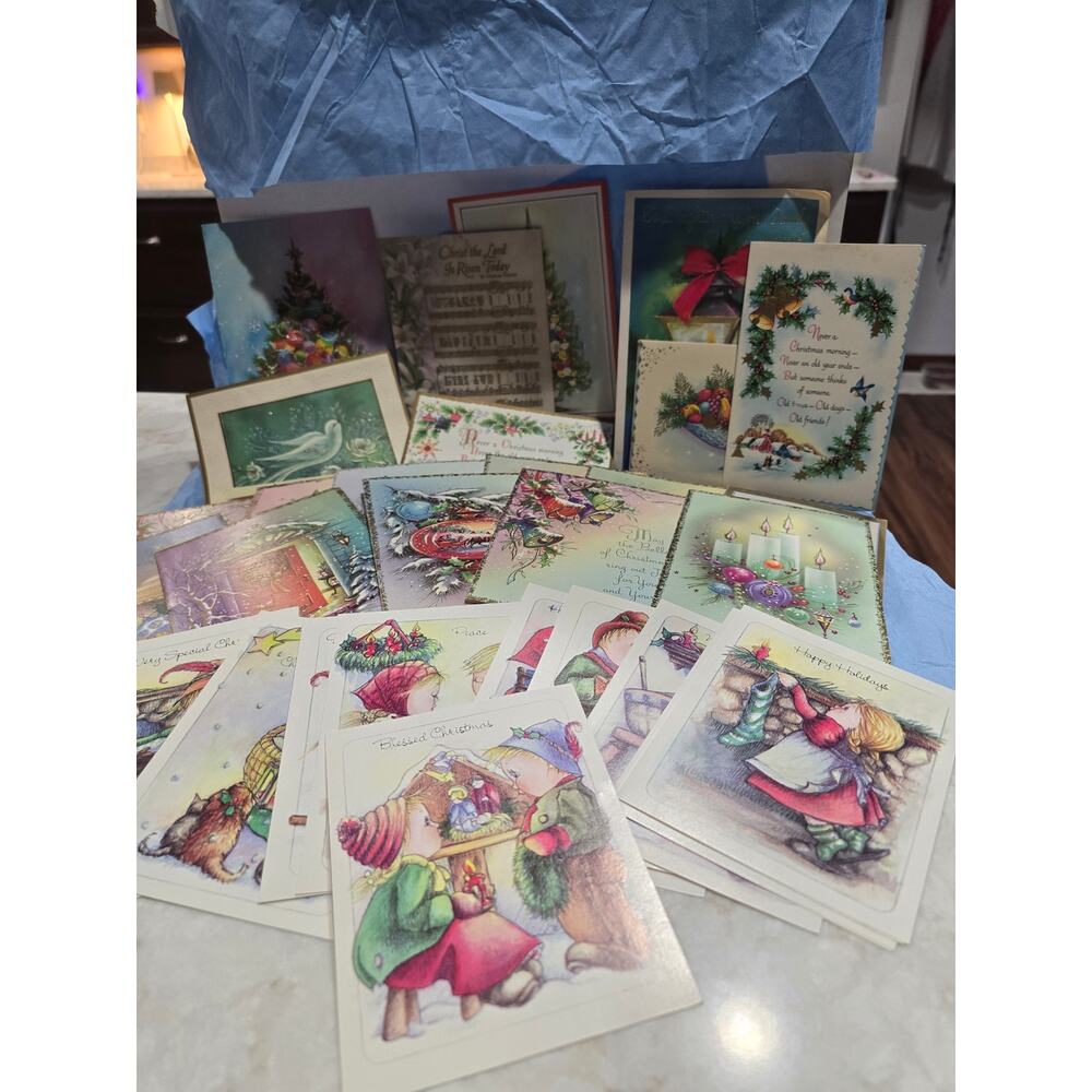 Vintage Christmas Card lot 1940's /1950s 70 plus Classic  Variety